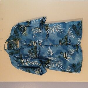 Tropical Blue Men's Casual Shirt